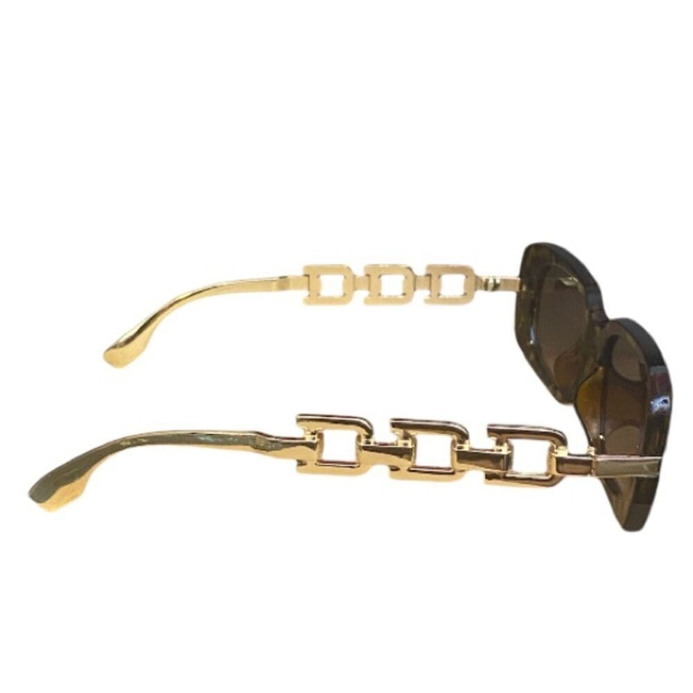 Y2K Sunglasses Leopard Print New Chain Link Style Legs Beautiful Glasses Retro - Picture 7 of 8